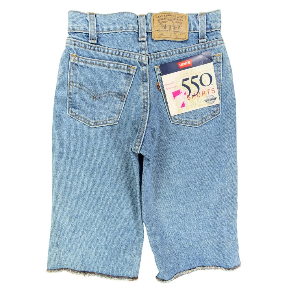 Levi's Vintage 90s 550 Shorts Women 9 Blue Denim Orange Tab USA NWT
